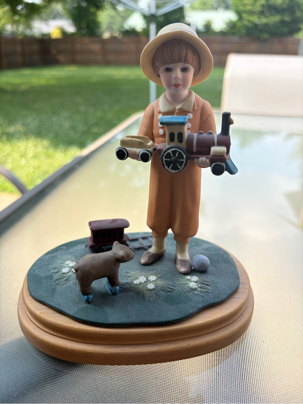 Vintage 1984 Jan Hagara ‘James’ Figurine Holding Toy Train